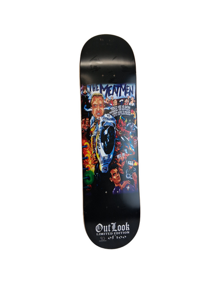 Outlook X TESCO The Meatmen Black Multi Size 8.25" Vintage NOS Deck 2007 #90 - 100 Produced