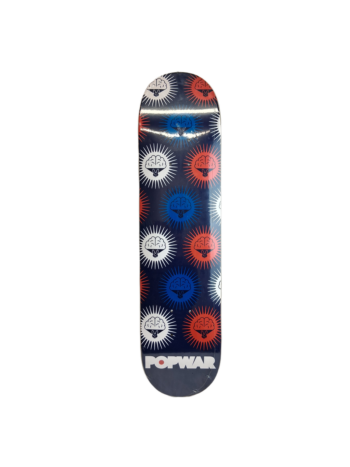 Popwar Brains Blue White Red Size 7.3" Vintage NOS Deck