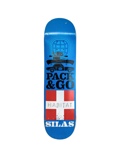 Habitat Silas Baxter-Neal Autographed Pack & Go Red Cross Blue White Size 8.1" Vintage NOS Autographed Deck