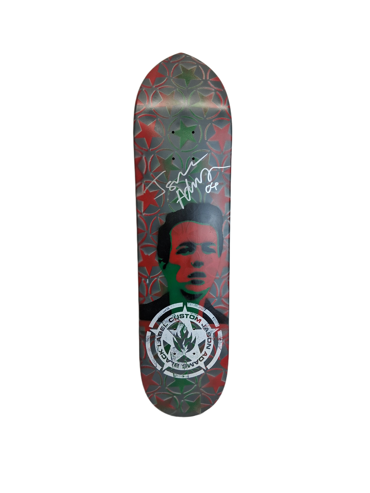 Black Label Customs Jason Adams Joe Strummond Hand Painted & Autographed Custom Size 8.1" Vintage NOS Autographed Shaped Punk Point Deck