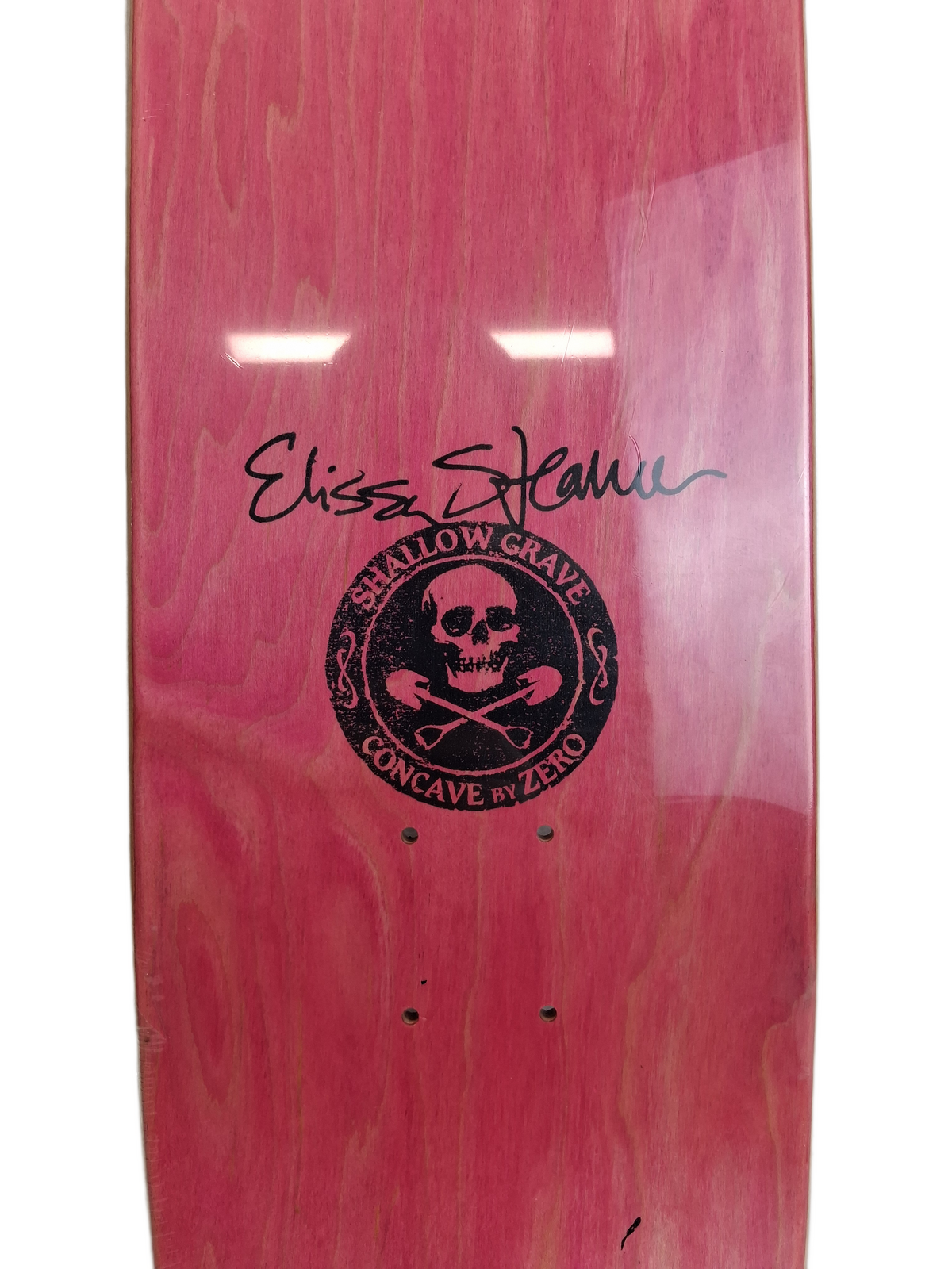 Zero Elissa Steamer Skull & Crossbones Shallow Grave Pink Black Size 7.9" Vintage NOS Deck