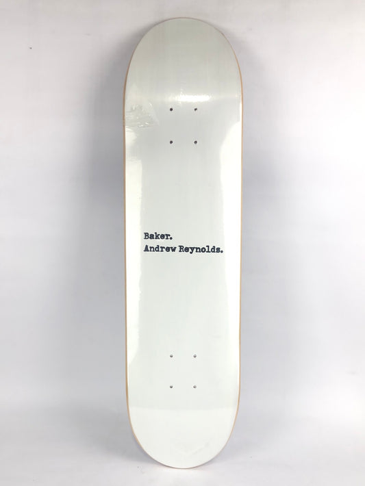 Baker Andrew Reynolds Typewriter White/Black 8" Skateboard Deck