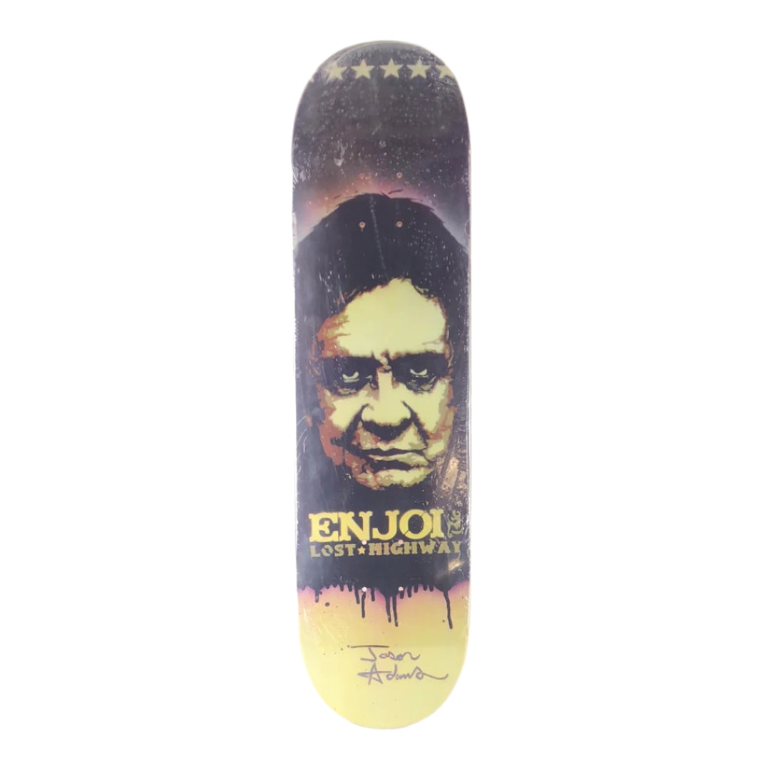 Enjoi Jason Adams Lost Highway Black Tan Size 8.0" Vintage NOS Deck