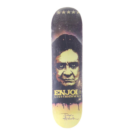 Enjoi Jason Adams Lost Highway Black Tan Size 8.0" Vintage NOS Deck