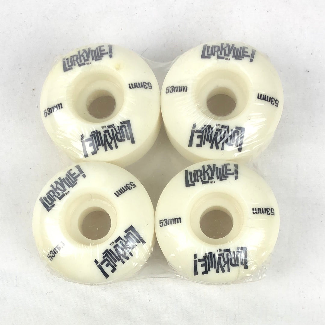 Lurkville Logo Black White 53mm Skateboard Wheels