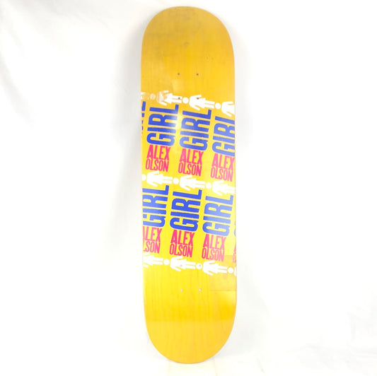 Girl Alex Olson pop Secret Yellow Blank/Blue/Pink Size 8.0 Skateboard Deck