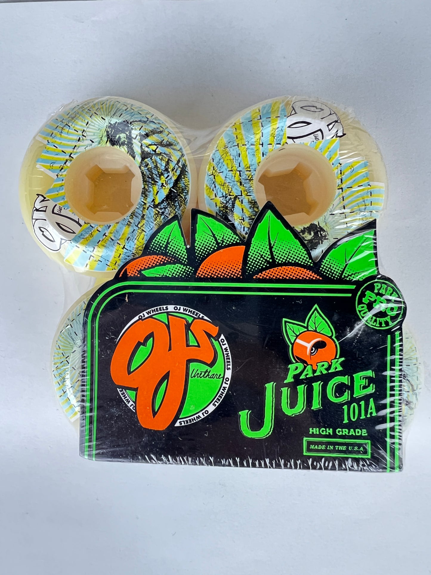 OJ Surfers On Acid Blue White Yellow Size 54MM 99A Vintage NOS Wheels