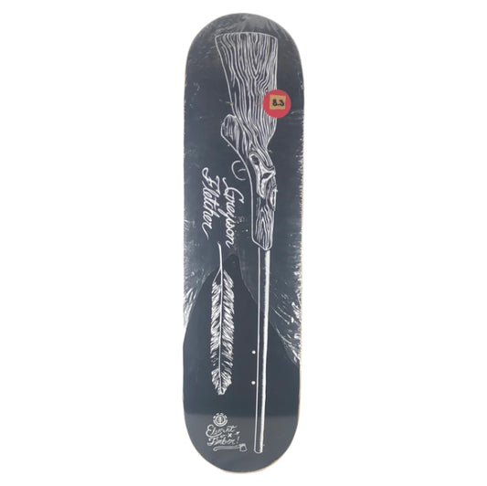 Element Greyson Fletcher Rifle Graphic Black/White Size 8.3" Vintage NOS Deck