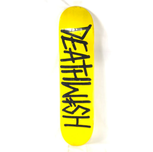 Deathwish Deathspray Yellow/Black Size 7.58 Skateboard Deck