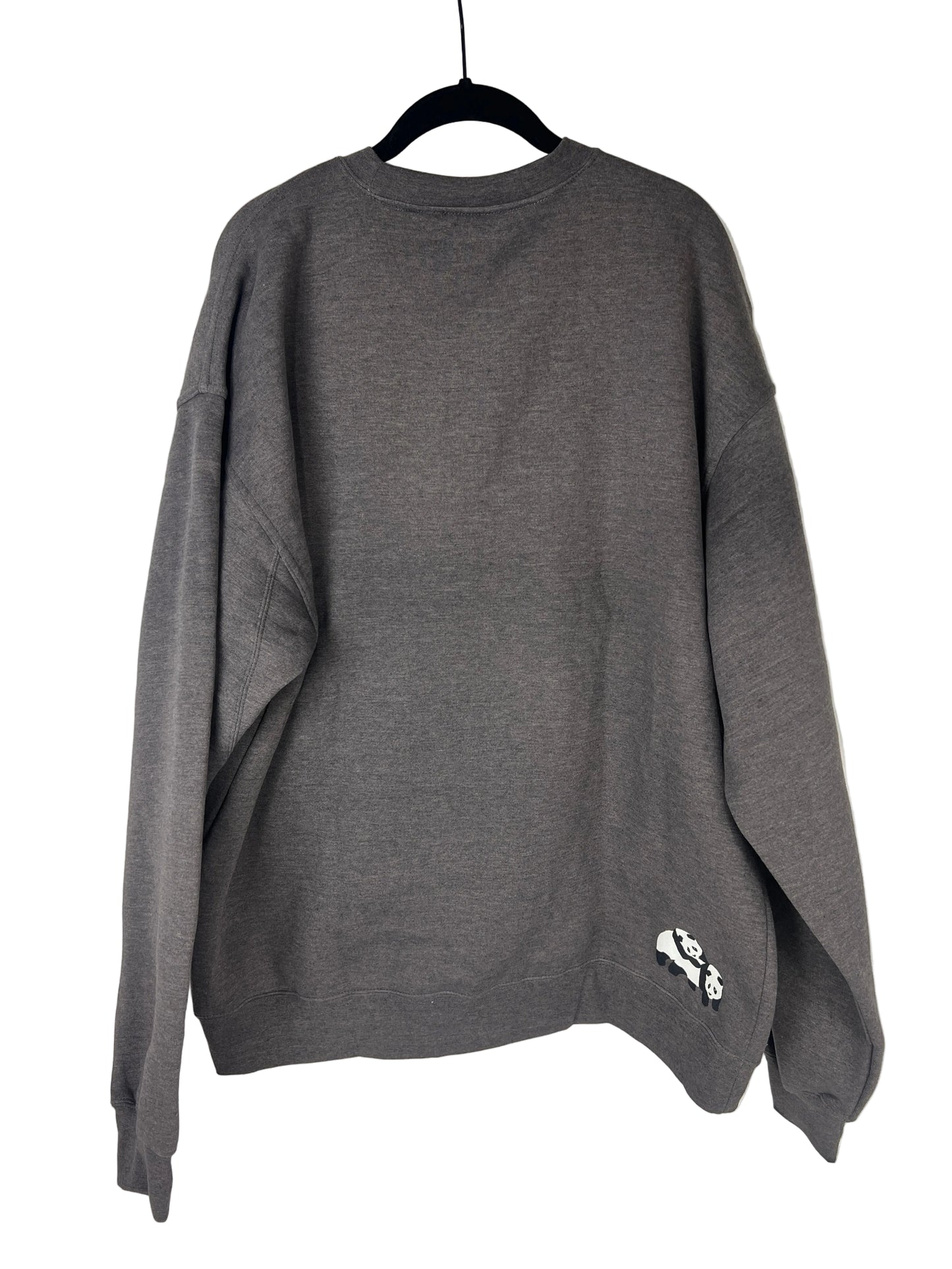 Enjoi Deep Thought Crew Heather Gray Blue White Black Size XL L/S Vintage Crewneck Sweatshirt