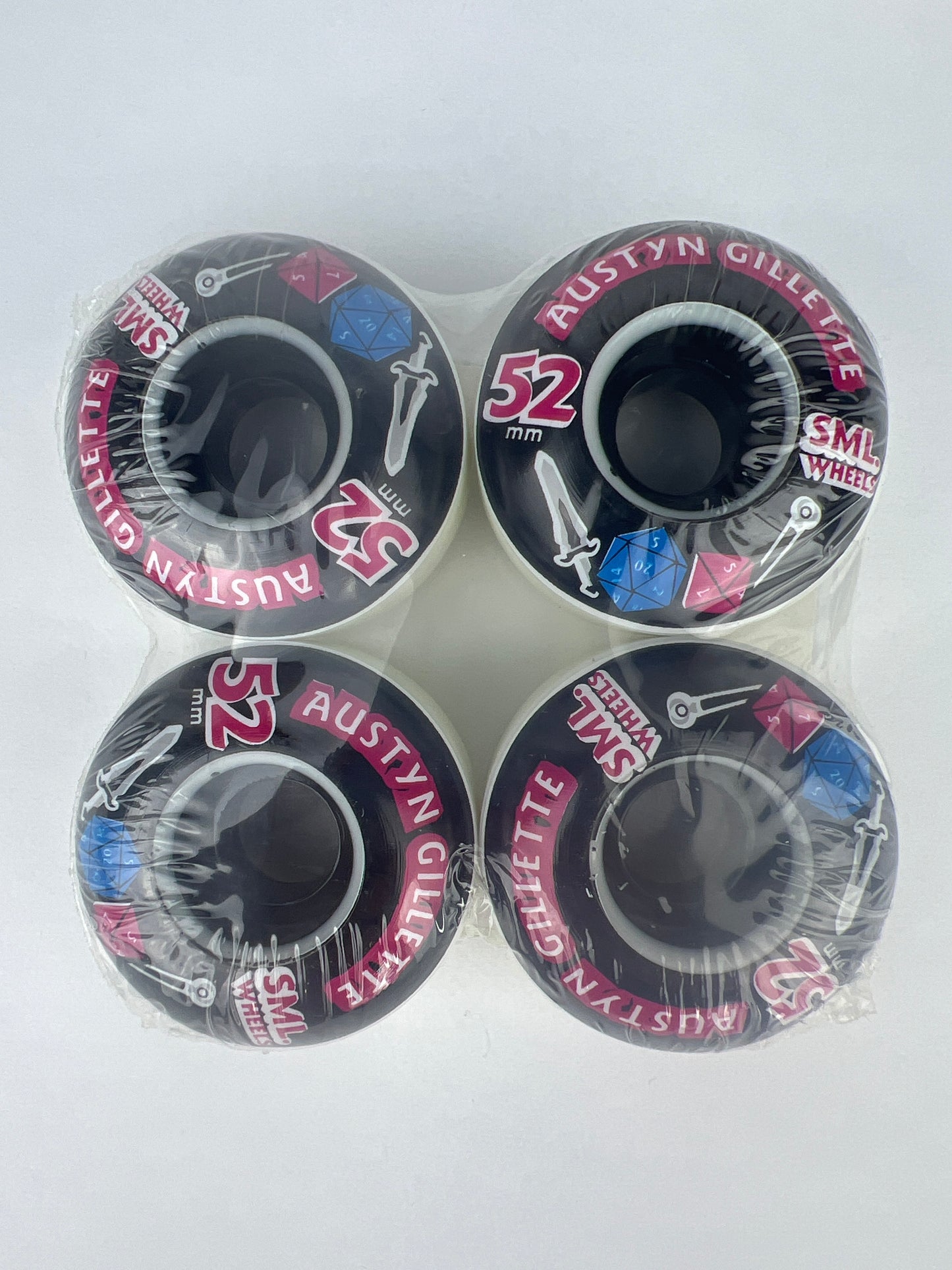 SML Wheels Austyn Gillette Black Pink Multi Size 52MM Vintage NOS Wheels