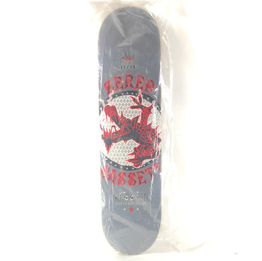 Krooked Guest Board Zared Bassett Grey/Red/Black 7.75" Skateboard Deck