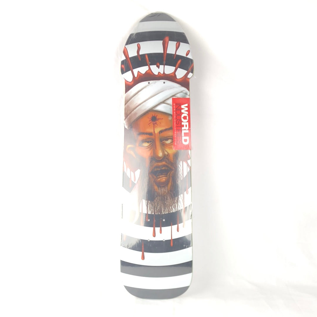 World Industries Bin Laden Head Shot 7.5" Shaped Skateboard Deck