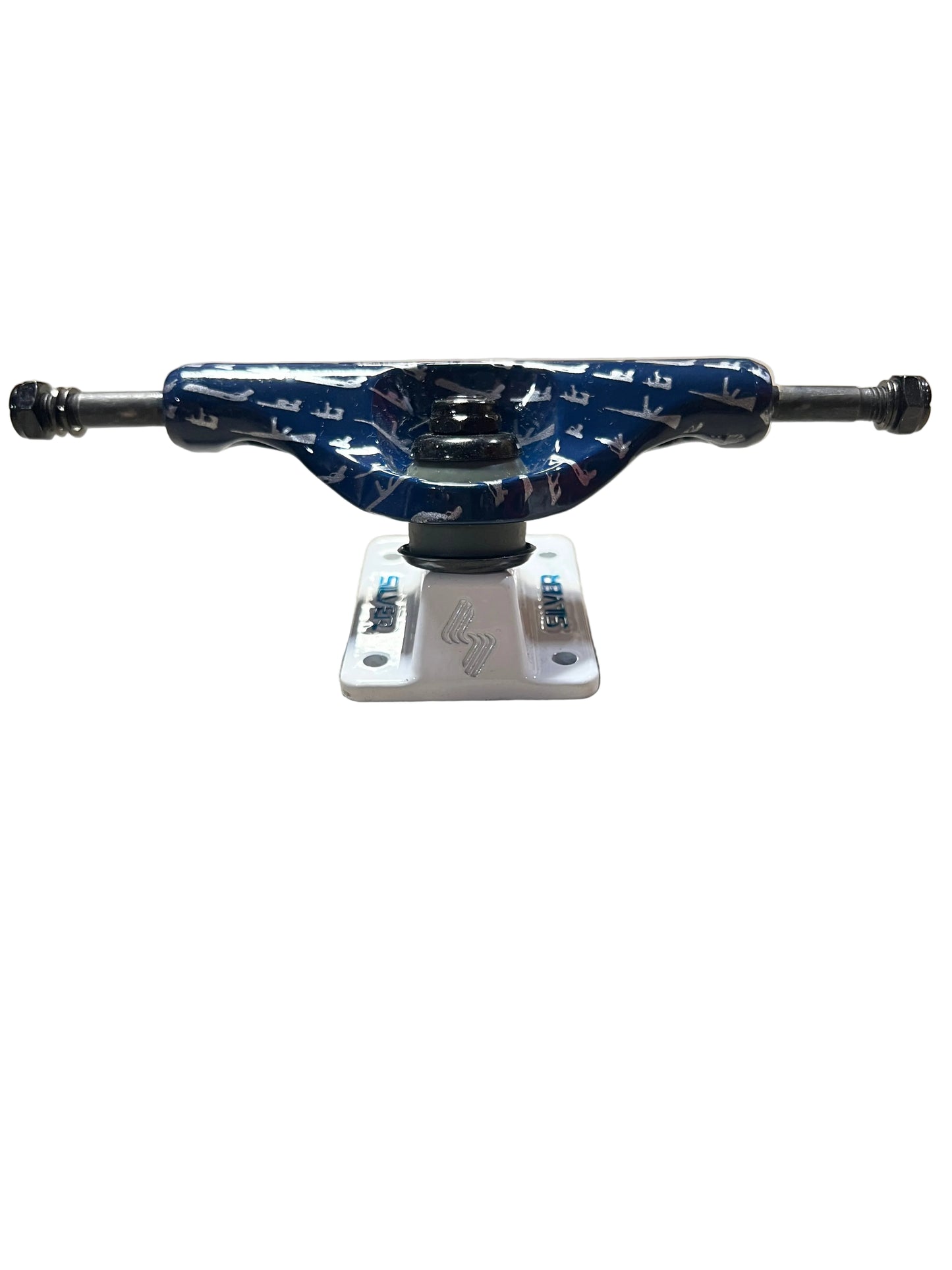 Silver Rob Dyrdek M Class Guns Italic Initials Cobalt Silver White 7.875" Axle Vintage NOS Trucks