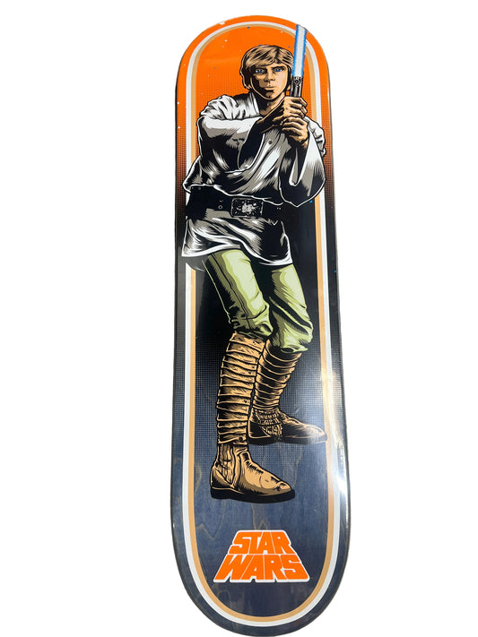 Santa Cruz X Star Wars Series 1 Luke Skywalker Black Orange Multi Size 7.8" Vintage NOS Deck 2014