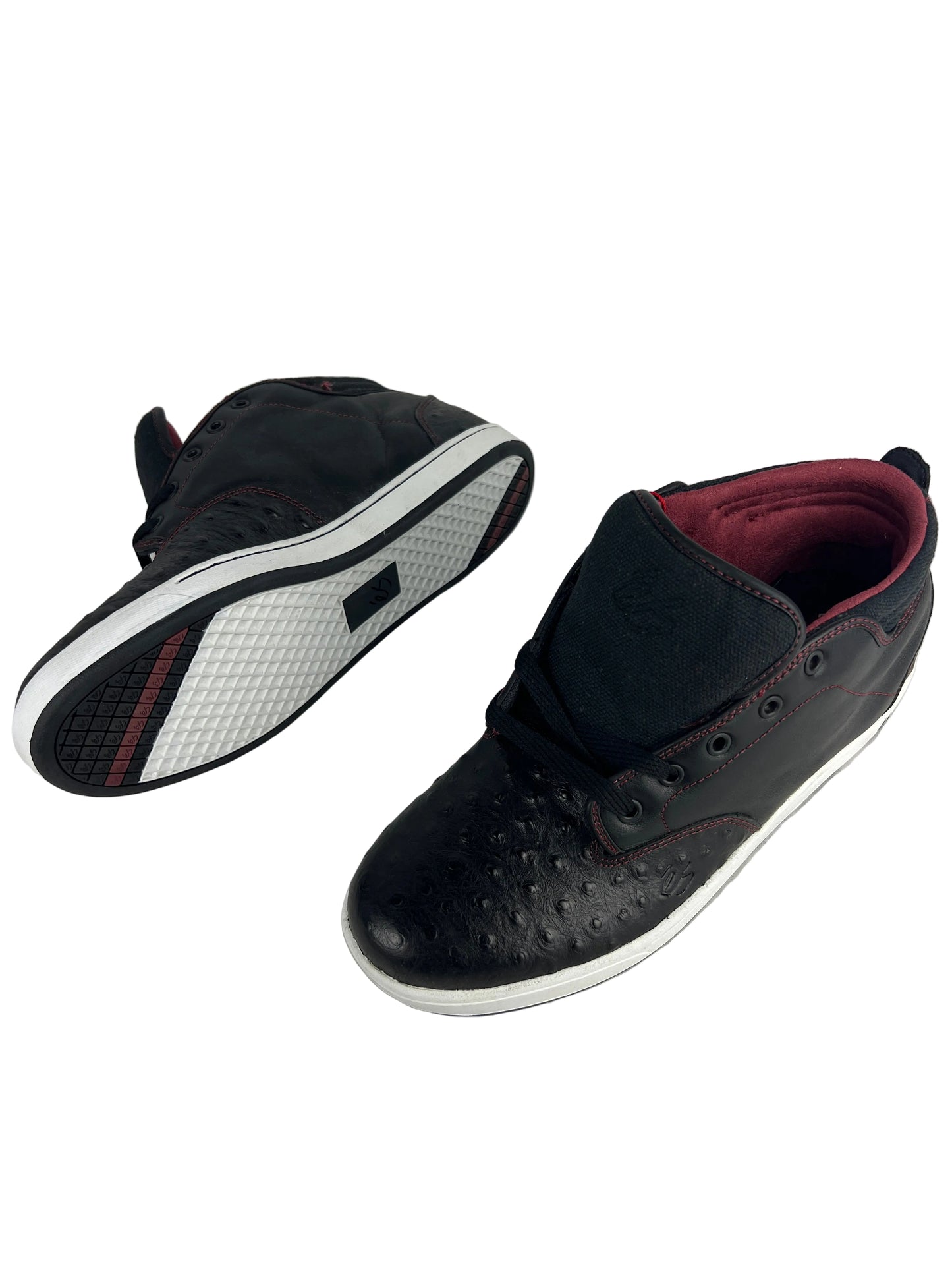 ES Jasper Black White Red Leather US Mens Size 11.5" Vintage Classic Shoes