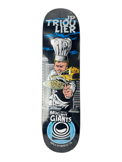 Jart JP Triouler Naughty Giants Crazy Chef Black White Blue Multi Size 7.875" Vintage NOS Deck