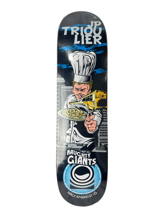 Jart JP Triouler Naughty Giants Crazy Chef Black White Blue Multi Size 7.875" Vintage NOS Deck