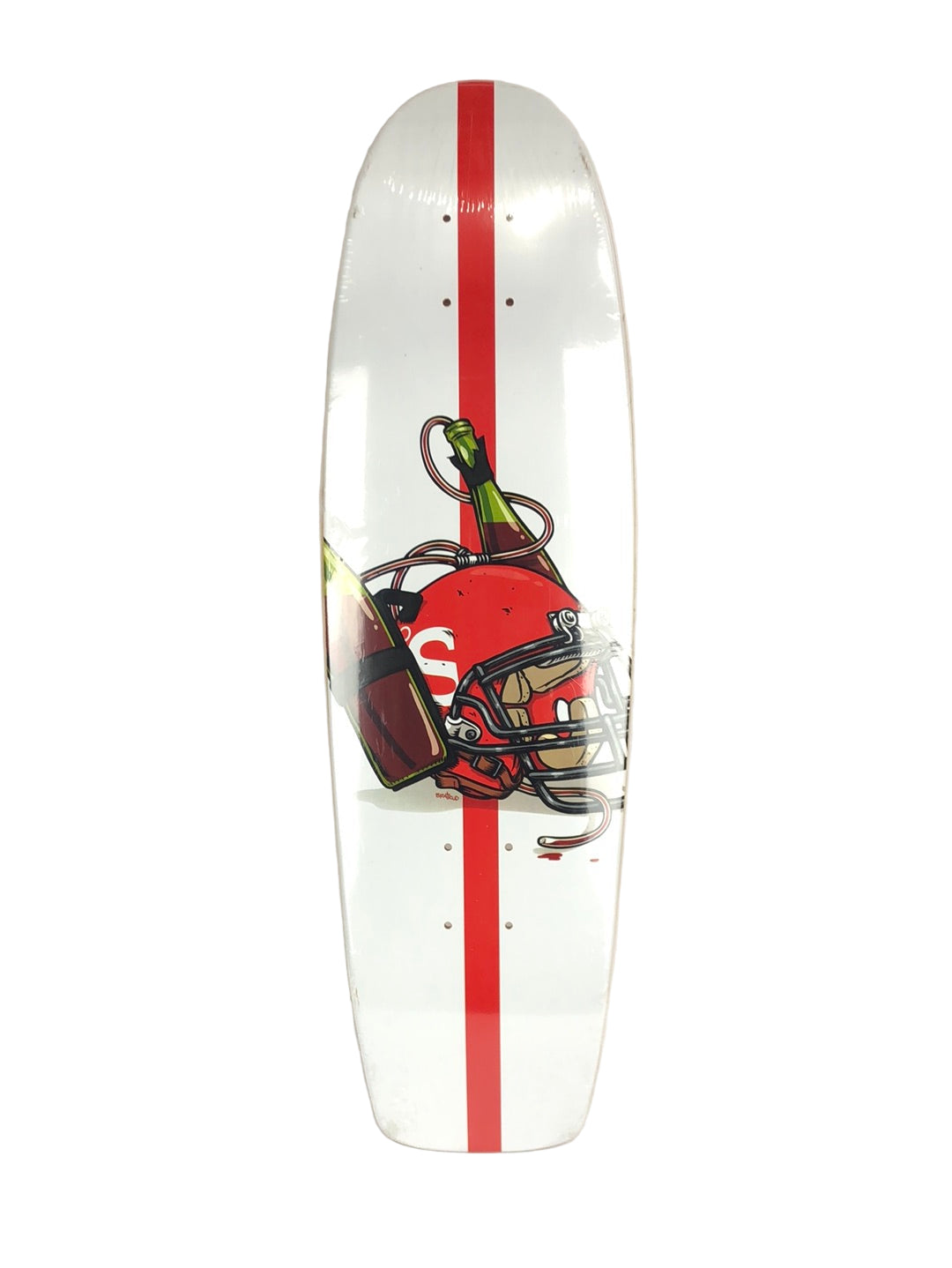 The Skateboard Mag Soda Football Helmet White/Red Size 8.25" Vintage NOS Deck