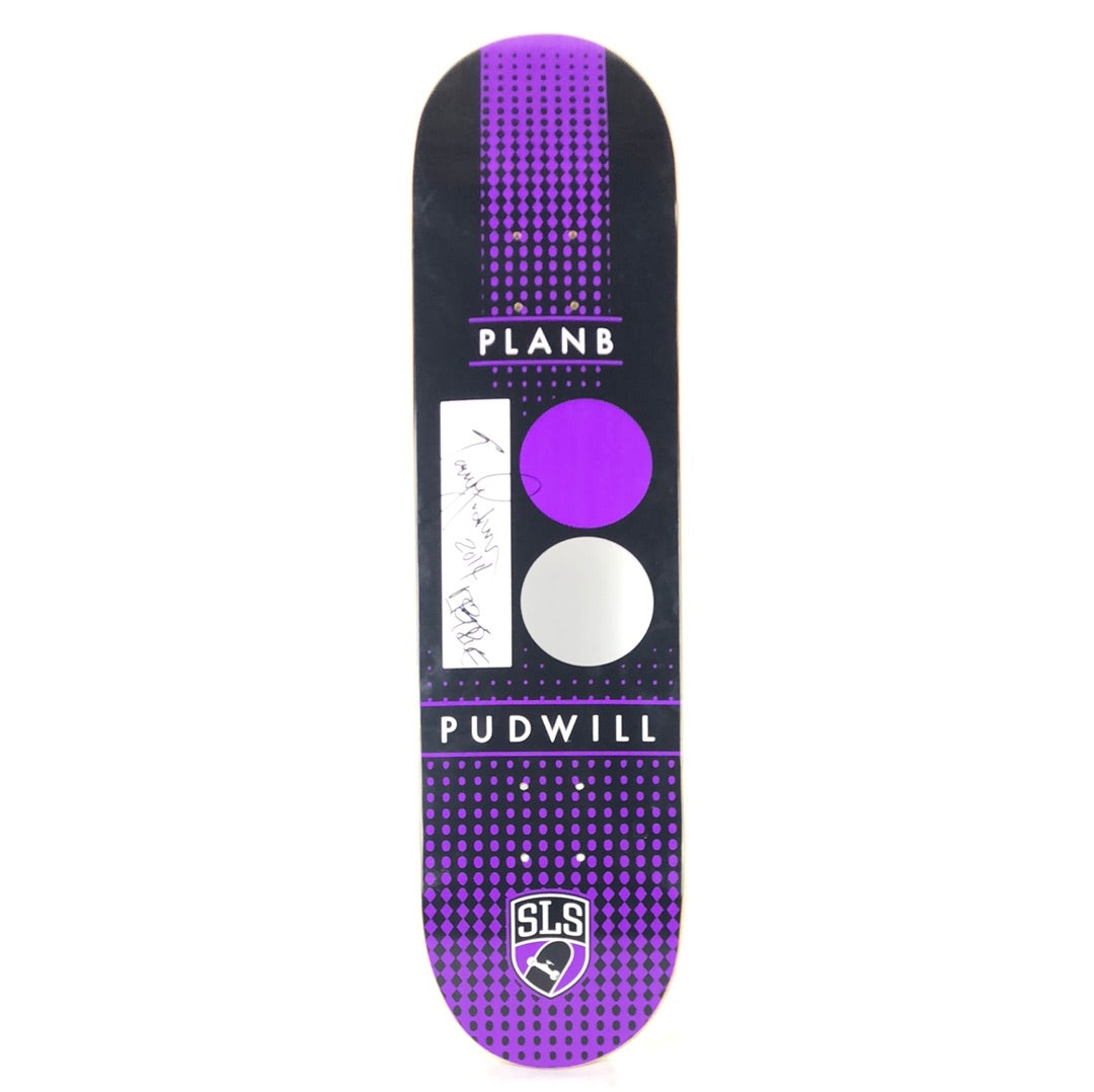 Plan B Torey Pudwill Signed SLS Purple Black 8" Skateboard Deck