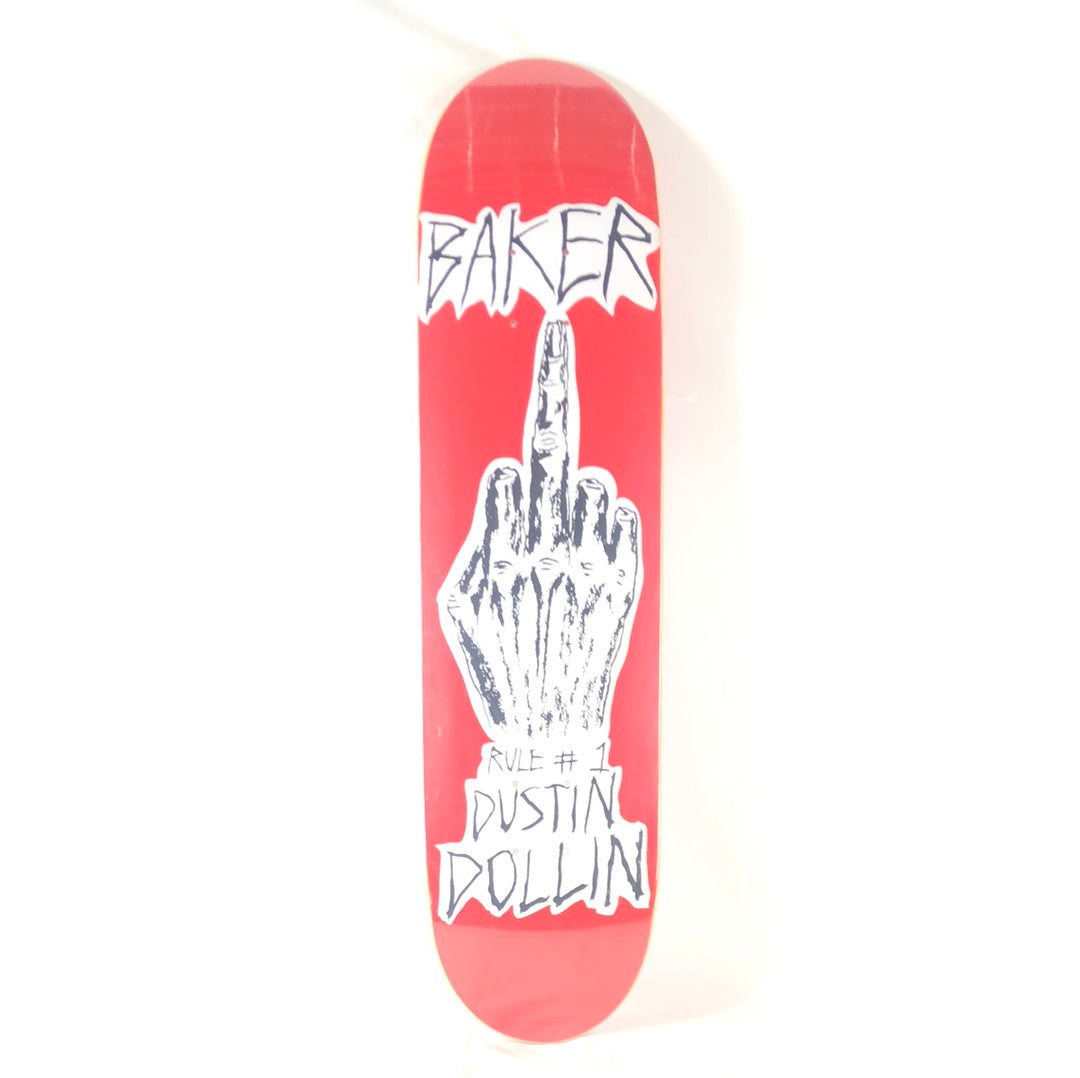 Baker Dustin Dollin Middle Finger Red/White/Black 7.75" Skateboard Deck