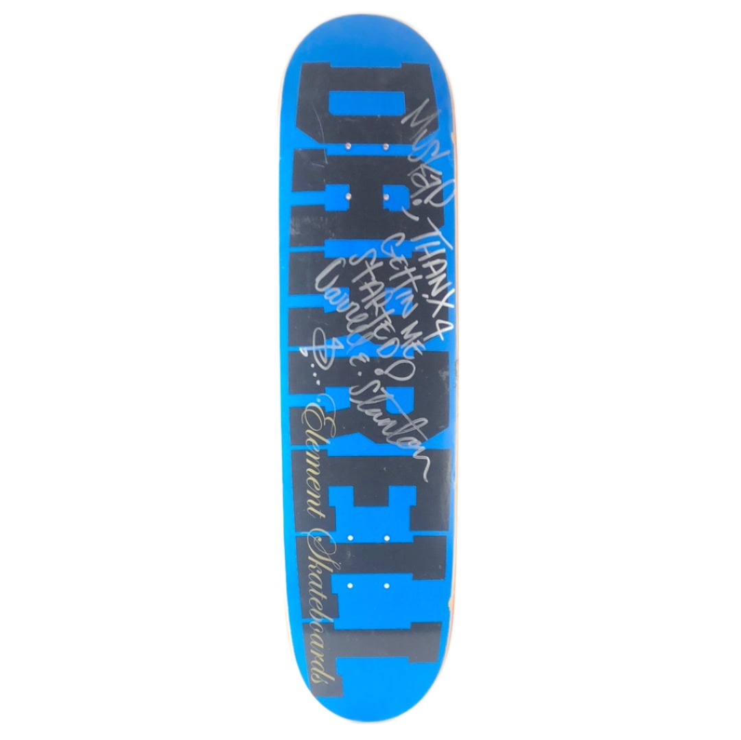 Element Darrell Stanton Signed Block Letter Blue/Black 8" Skateboard Deck