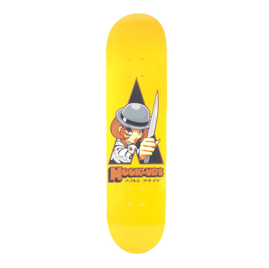 Hook-Ups Ultraviolence Clockwork Orange Yellow  Size 8" Vintage NOS Deck