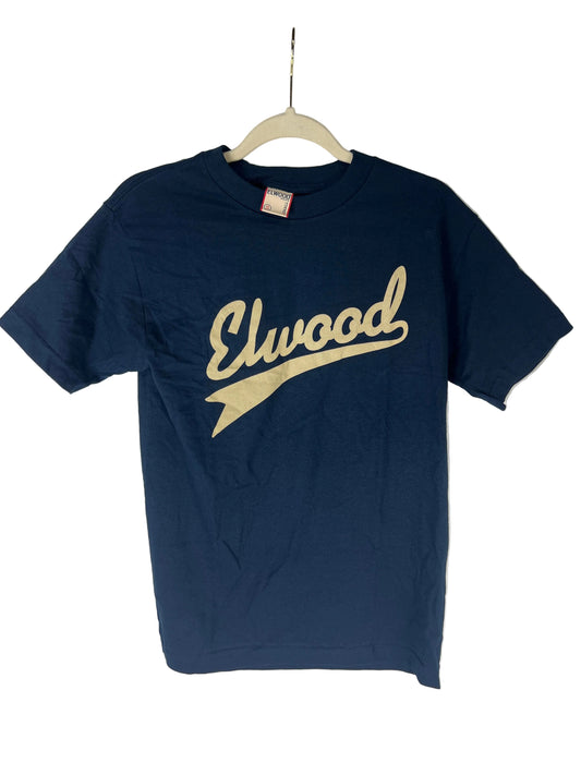 Elwood Elwood Logo Navy Tan Size S S/s Vintage Shirt
