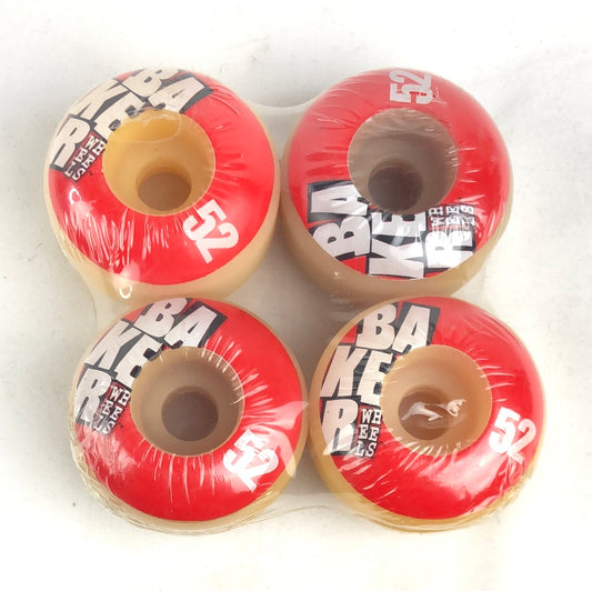 Baker Logo Red White Black 52mm  NOS Skateboard Wheels