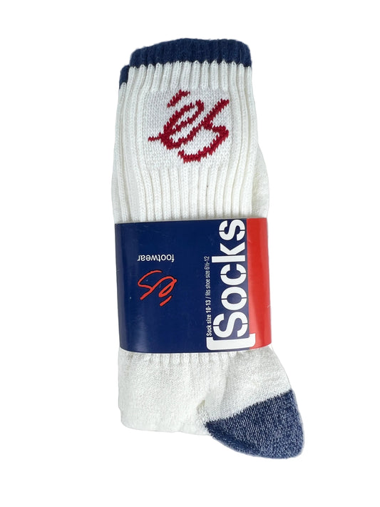 ES Blue White Red Size 10 - 13 Vintage NOS Socks