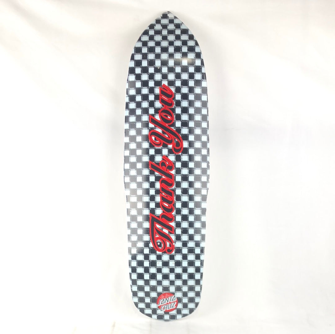 Santa Cruz Steve Olson Signed Thank You Black/White/Red 9.25'' Skateboard Deck