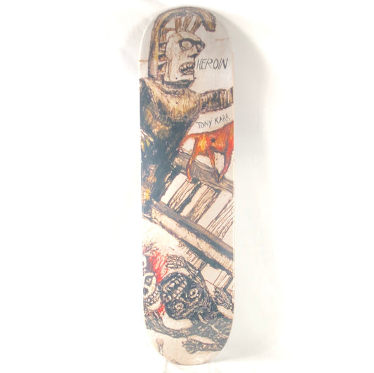 Herion Tony Karr Enemy Ritual Graphic White/Black/Tan/Orange/Red Size 8.38 Skateboard Deck