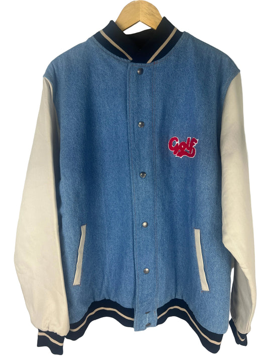 GOLF WANG Denim Button Up Size L Vintage L/s Varisty Jacket