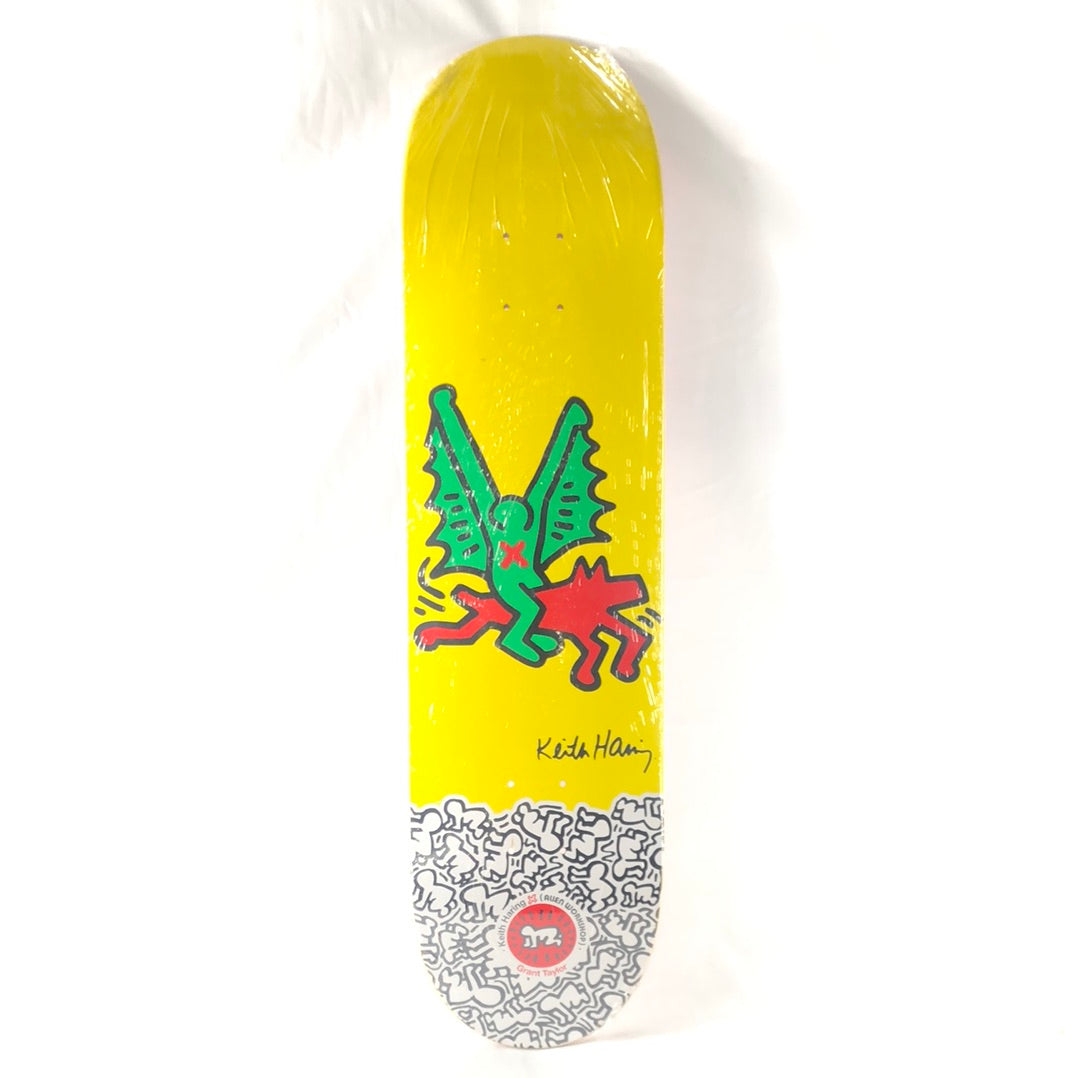 Alien Workshop x Keith Haring Grant Taylor Dragon On A Dog Yellow/Green/Red 8.125" Skateboard Deck