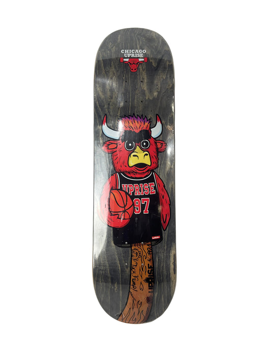 Uprise X Felipe Motta Uprise Pups Mascot Series Chicago Bulls Grey Red Black Size 8.5" Vintage NOS Deck