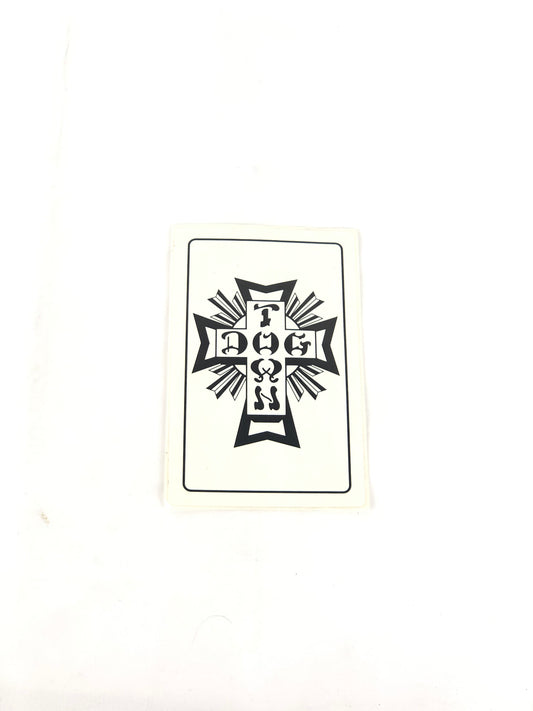 Dogtown Skates Cross White Black 5.5" x 3.5" Vintage NOS Sticker