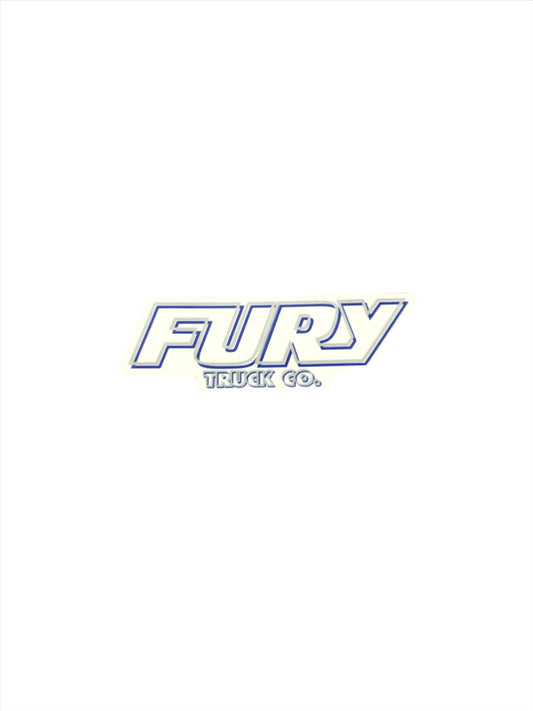 Fury Truck Co. Logo Clear Grey Blue 6.5" x 2.25 Vintage NOS Sticker