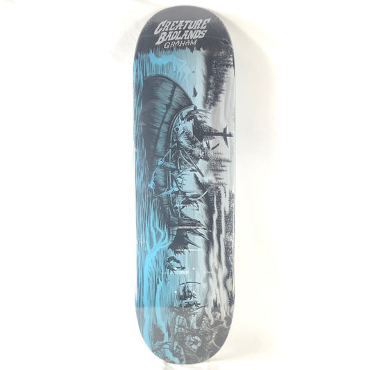 Creature/Badlands Stu Graham Black/Blue/White Size 9.0 Skateboard Deck