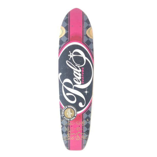 Real Customs Mic-E Reyes Signed Board Black/Grey/Pink/White Size 7.5 Shaped Skateboard Deck