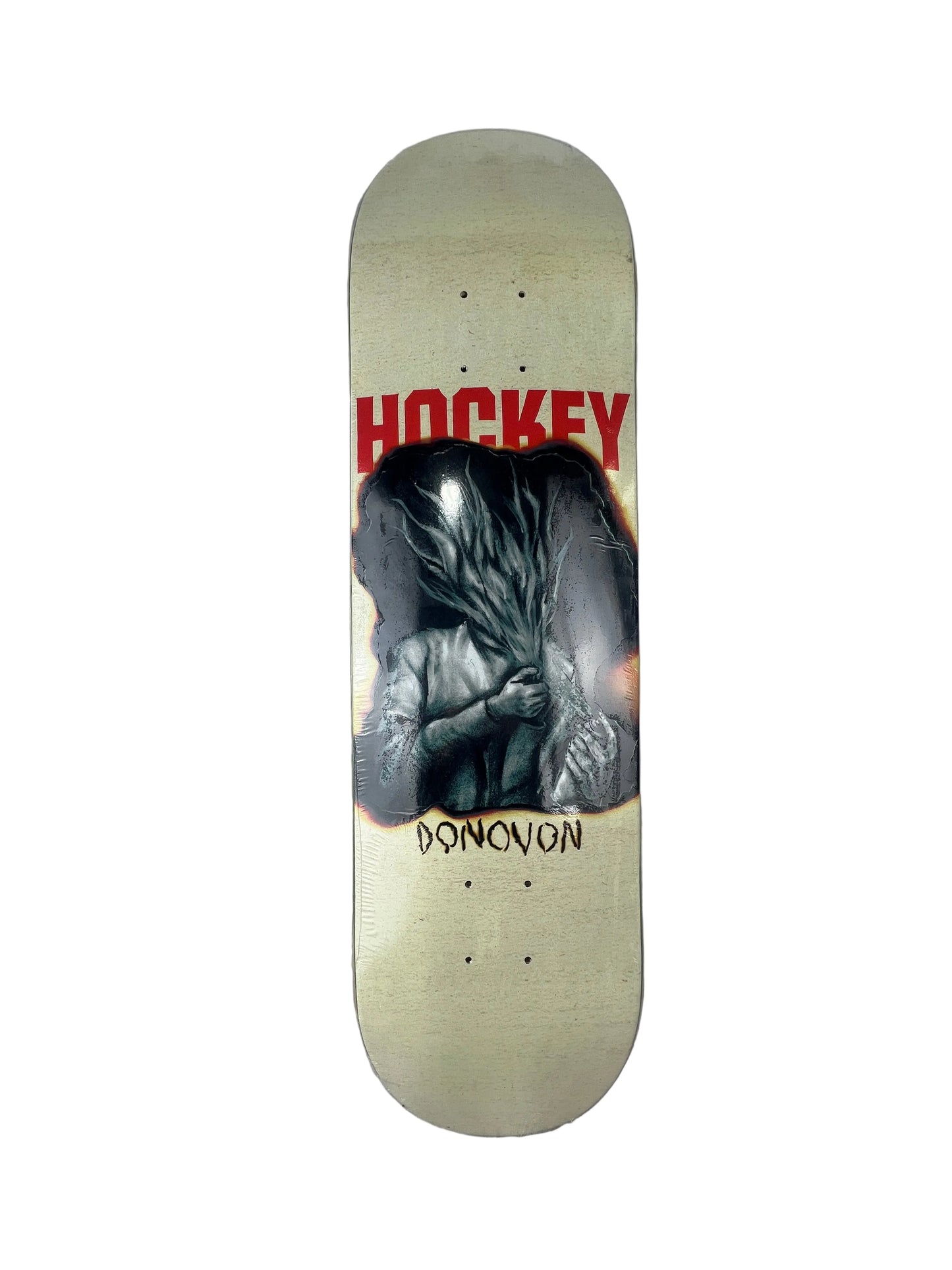 Hockey Donovon Piscopo Gas Light Red White Black Size 8.125" Vintage NOS Deck
