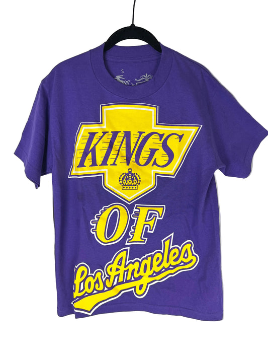 Tradition Kings Of Los Angeles Lakers Purple Gold White Size S S/s Vintage Shirt