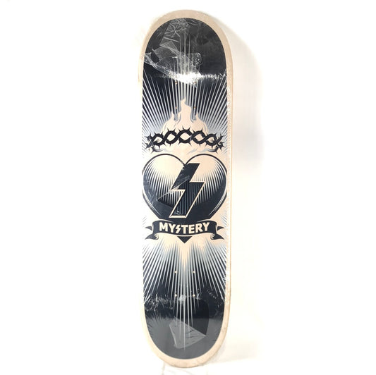 Mystery Heart Logo With Thorn Crown Tan/Black/Grey Size 8.25 Skateboard Deck