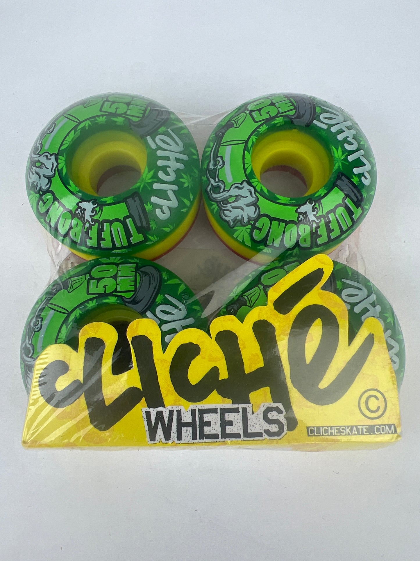 Cliché Tuff Bong Green Red Yellow 50MM Vintage NOS Wheels