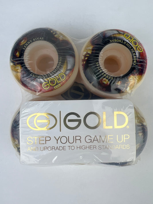 Gold Wheels Lenny Rivas Crown Of Gold Thorns Gold Red Multi Size 51MM Vintage NOS Wheels