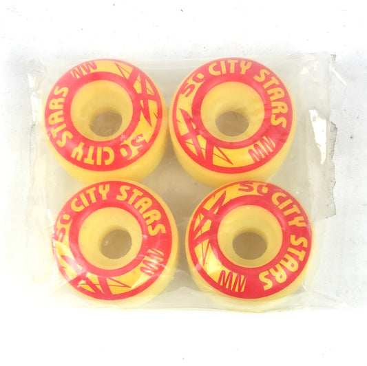 City Stars Logo Red Yellow 50mm 97 Durometer Skateboard Wheels