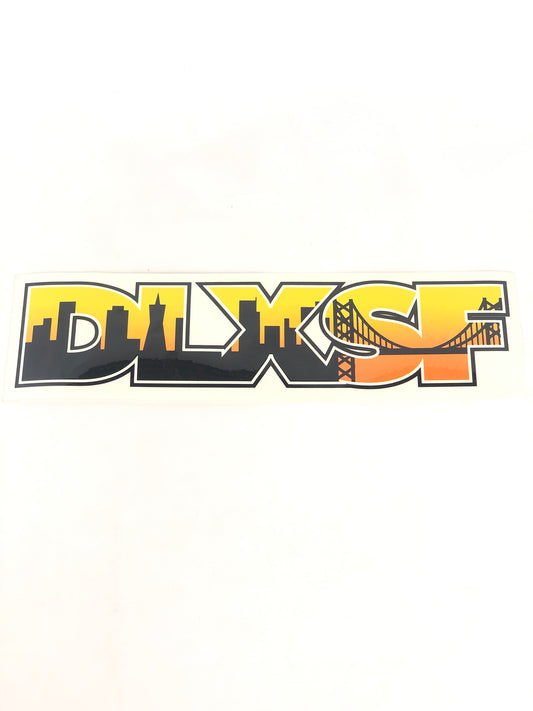 Deluxe Distribution DLXSF Clear Orange Black 12.5" x 4" Sticker