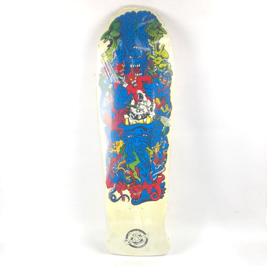 Santa Cruz Rob Roskopp Designs Monster 5 White Multi Color 9.75" Shaped Skateboard Deck