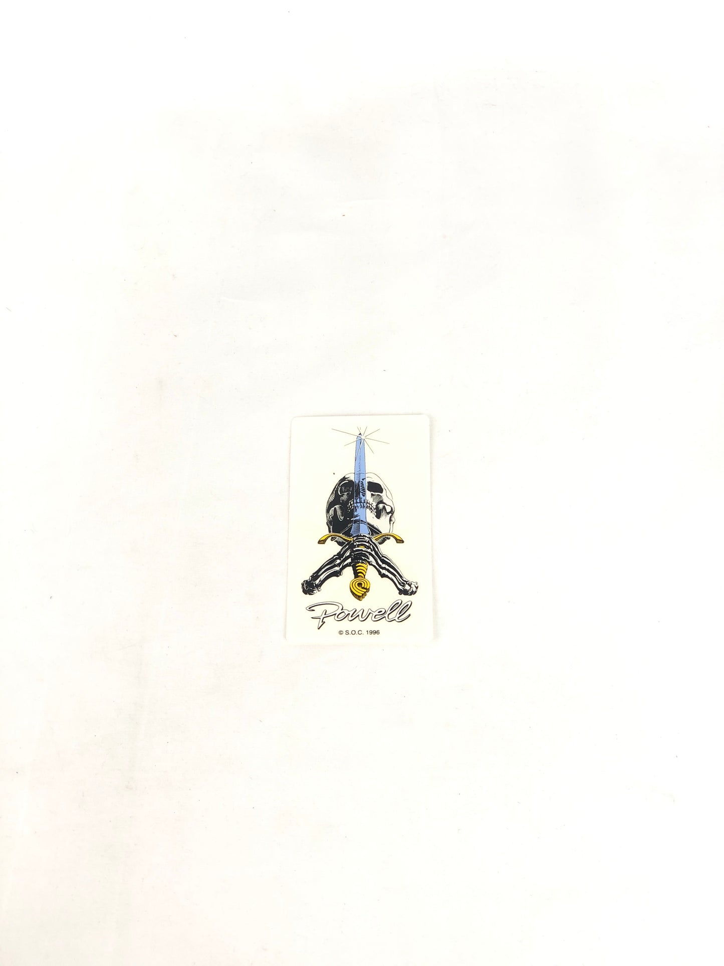 Powell Peralta Skull Sword Clear Black 4" x 2.3" Sticker 1996 VCJ