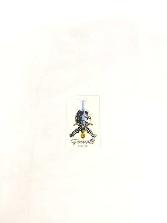 Powell Peralta Skull Sword Clear Black 4" x 2.3" Sticker 1996 VCJ