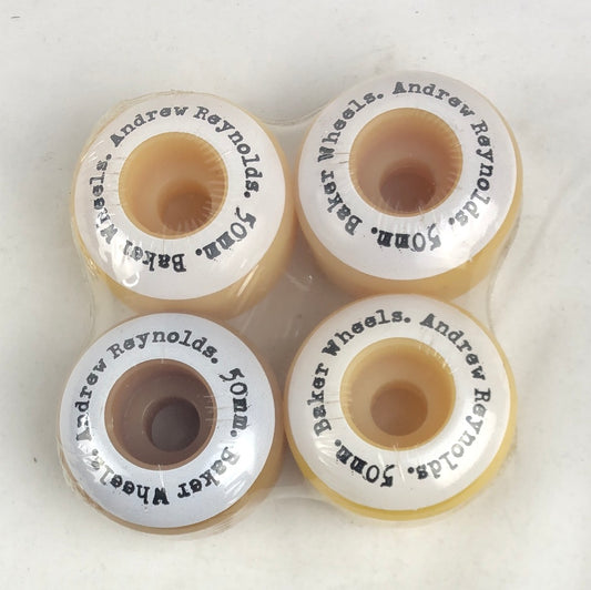 Baker Andrew Reynolds Type Writer Font White Black 50mm  NOS Skateboard Wheels